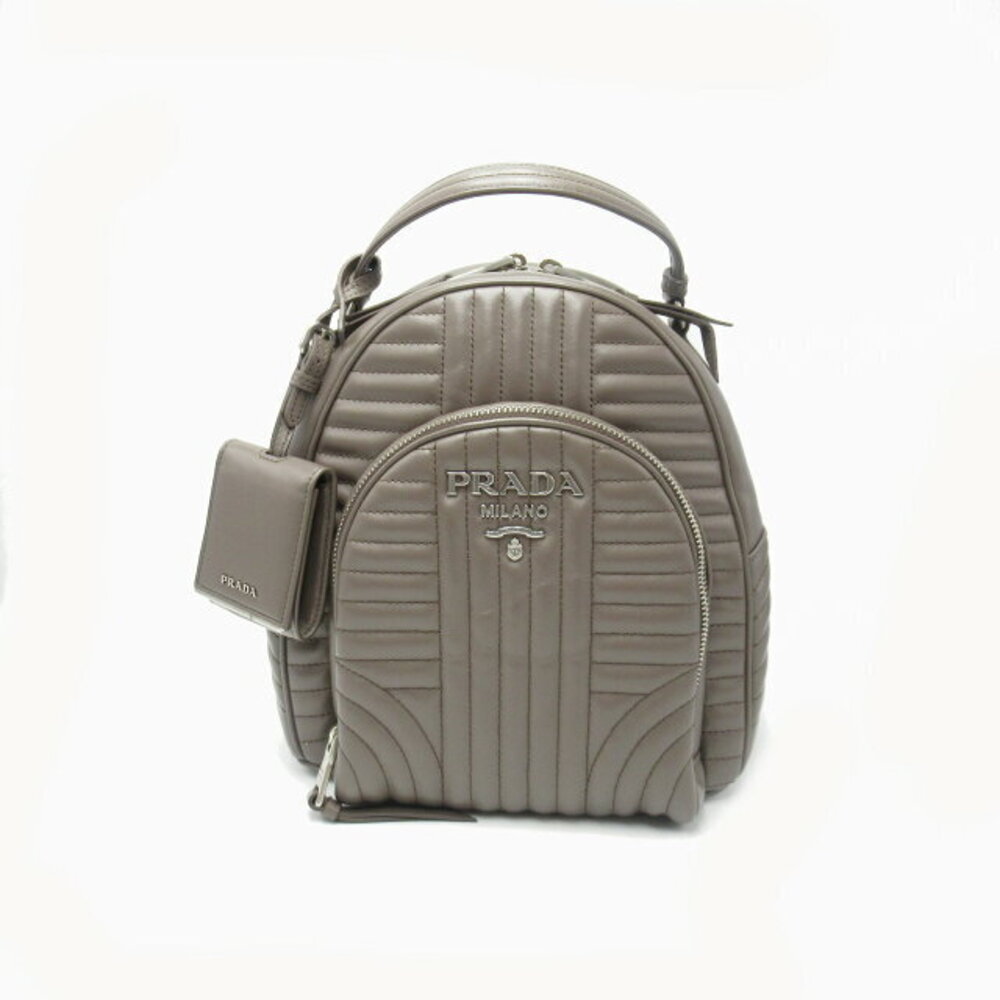Prada Leather Backpack Brown Gray - image 1